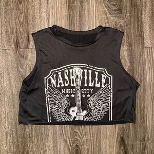 Charcoal Grey Nashville Music City Crop Top